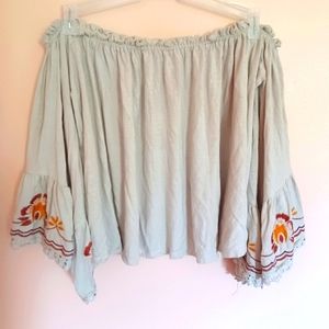 Boho Off-the-Shoulder Top Small